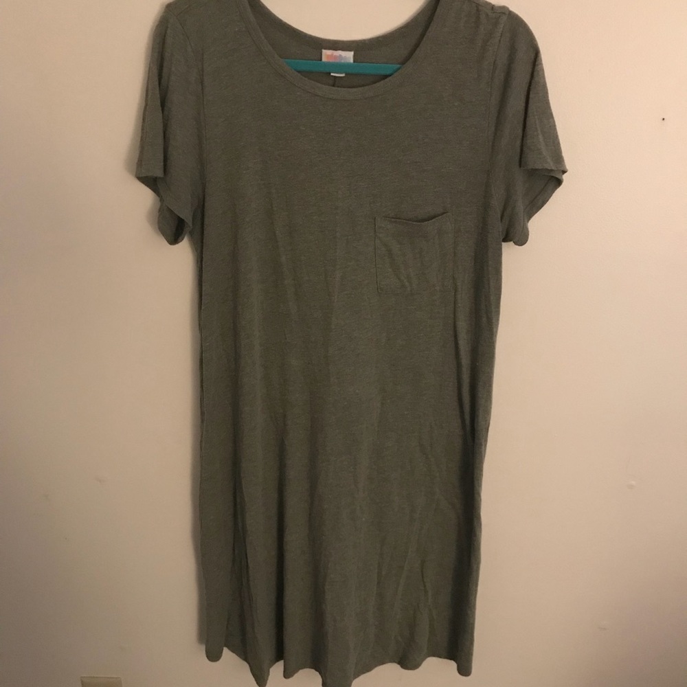 Olive heathered green Carly Dress